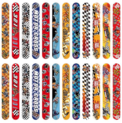 Viicoor Motorrad Slap Armbänder für Kinder, 24 Stück, Snap Bands für Party-Accessoires (Moto-24P) von Viicoor