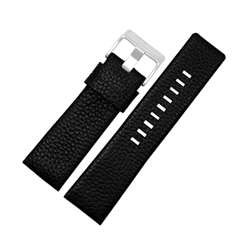 Echtes Lederarmband 22mm - 32mm Litchi-Korn-Uhrenarmband für Herrenuhren-Ersatzarmband Uhrenzubehör, 24mm von Viinice