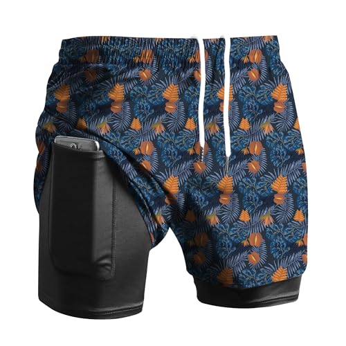 Viisendy Pro Herren 2-in-1 Laufshorts Workout Bodybuilding Trainingsshorts 3 Zoll Outdoor Marathon Joggingshorts Rot XL von Viisendy Pro