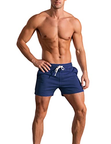 Viisendy Pro Herren Sport Shorts Baumwolle 3 Zoll Gym Training Laufshorts Casual Tunnelzug Shorts mit Taschen von Viisendy Pro