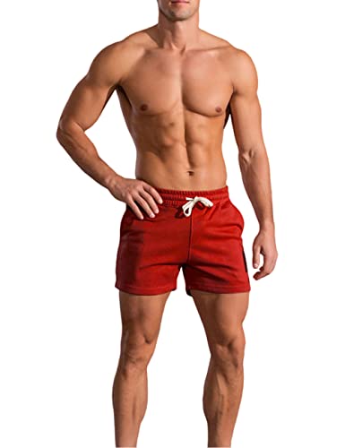 Viisendy Pro Herren Sport Shorts Baumwolle 3 Zoll Gym Training Laufshorts Casual Tunnelzug Shorts mit Taschen von Viisendy Pro