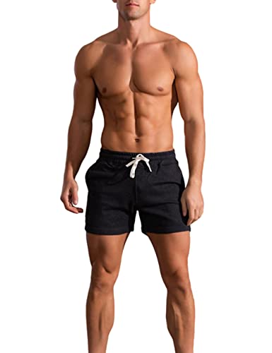 Viisendy Pro Herren Sport Shorts Baumwolle 3 Zoll Gym Training Laufshorts Casual Tunnelzug Shorts mit Taschen von Viisendy Pro