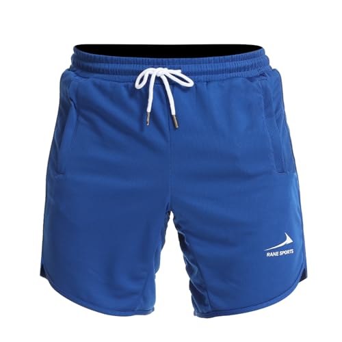 Viisendy Pro Herren Sportshorts Laufenshort Trainingshort Schnell trocknende mit Reißverschlusstaschen Blau M von Viisendy Pro