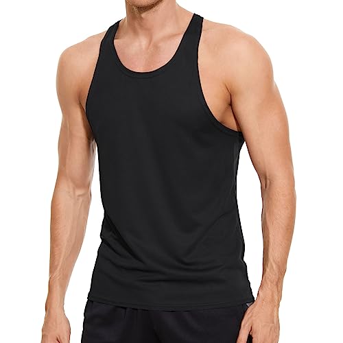 Viisendy Pro Herren-Tanktops für Fitnessstudio, Bodybuilding, Netzstoff, schnell trocknend, ärmellos, Workout, Bodybuilding, Muskel-Tops Schwarz XL von Viisendy Pro