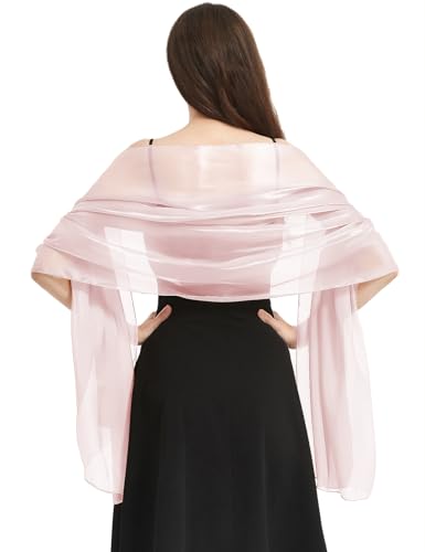 Vijamiy Damen Festlich Stola,Stola Für Abendkleid Farbenfrohe Funkeln Eleganz,Leichter,Schalverpackung Für Braut Brautjungfer Abendkleid Abschlussball(Rosa) von Vijamiy