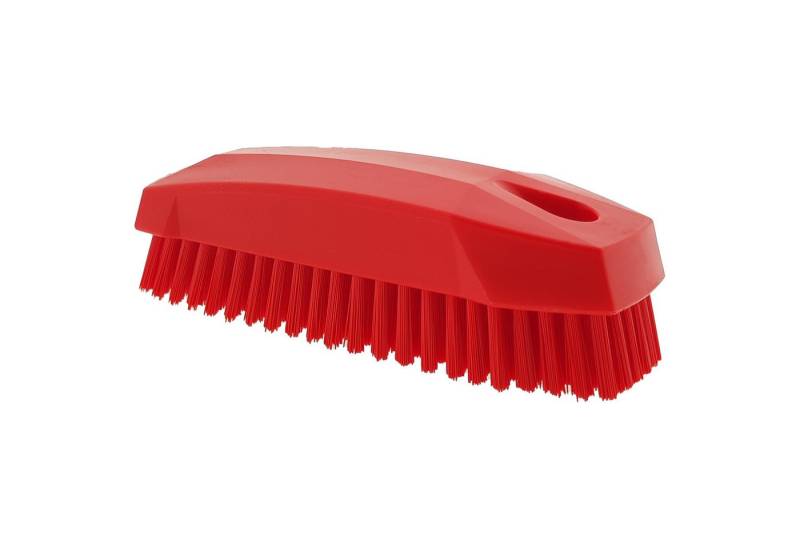 Vikan Nagelbürste Handbürste / Nagelbürste S, 130 mm, Hart, Rot, Stück, 1-tlg., Handbürste, Polster Stoff Teppiche Handbürste Fingerbürste von Vikan