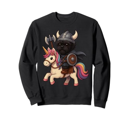 Wikinger Affenpinscher Reiten Einhorn Jungen Mädchen Männer Frauen Sweatshirt von Viking Affenpinscher Riding A Unicorn Rainbow Shop