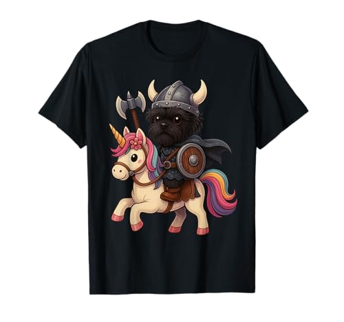 Wikinger Affenpinscher Reiten Einhorn Jungen Mädchen Männer Frauen T-Shirt von Viking Affenpinscher Riding A Unicorn Rainbow Shop