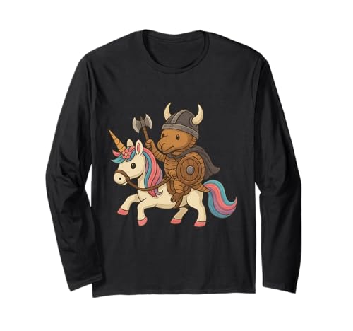 Wikinger Armadillo reitet EIN Einhorn Jungen Mädchen Männer Frauen Kinder Langarmshirt von Viking Armadillo Riding A Unicorn Rainbow Shop