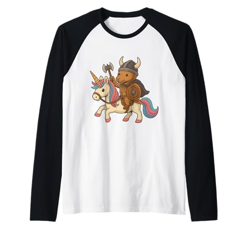 Wikinger Armadillo reitet EIN Einhorn Jungen Mädchen Männer Frauen Kinder Raglan von Viking Armadillo Riding A Unicorn Rainbow Shop