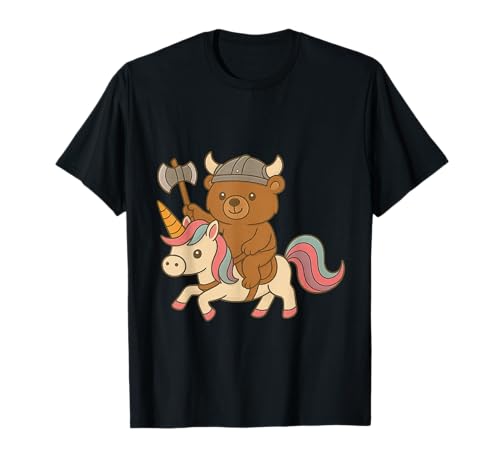 Wikinger Bär reitet EIN Einhorn Jungen Mädchen Männer Frauen Kinder Erwachsene T-Shirt von Viking Bear Riding A Unicorn Rainbow Shop