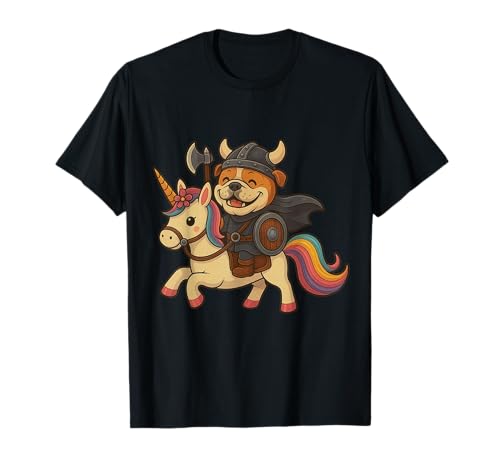 Wikinger-Bulldogge reitet EIN Einhorn Jungen Mädchen Kinder Männer Frauen T-Shirt von Viking Bulldog Riding A Unicorn Rainbow Shop