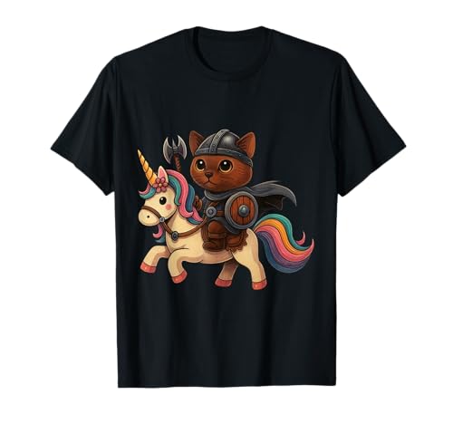 Wikinger Burmesische Katze reitet EIN Einhorn Jungen Mädchen Männer Frauen Kind T-Shirt von Viking Burmese Cat Riding A Unicorn Rainbow Shop