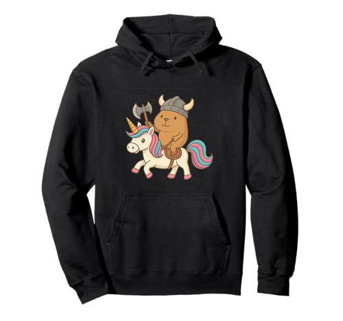 Wikinger Capybara reitet EIN Einhorn Jungen Mädchen Männer Frauen Kinder Pullover Hoodie von Viking Capybara Riding A Unicorn Rainbow Shop