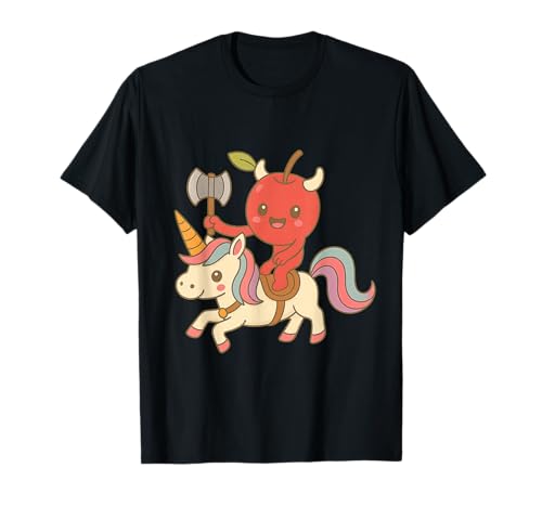 Wikinger Kirsche reitet EIN Einhorn Jungen Mädchen Männer Frauen Kinder T-Shirt von Viking Cherry Riding A Unicorn Rainbow Shop