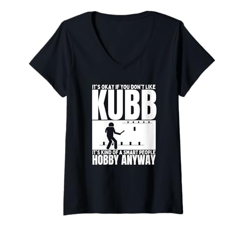Damen Kubb is for Smart People Lustiger Wikinger Schach Kubb T-Shirt mit V-Ausschnitt von Viking Chess Yard Game And Kubb Game Designs