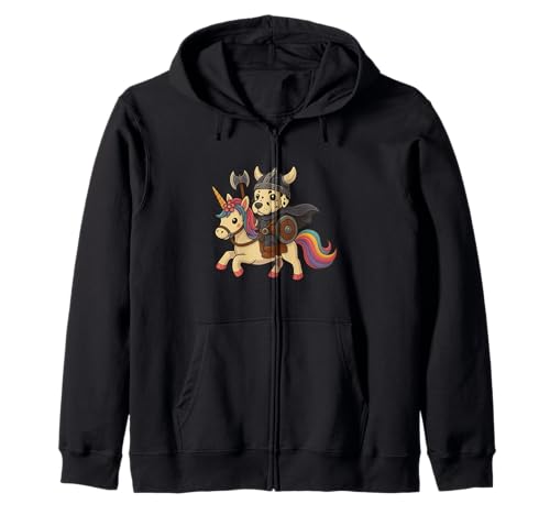 Wikinger Dalmatiner reitet EIN Einhorn Jungen Mädchen Männer Frauen Kinder Kapuzenjacke von Viking Dalmatian Riding A Unicorn Rainbow Shop