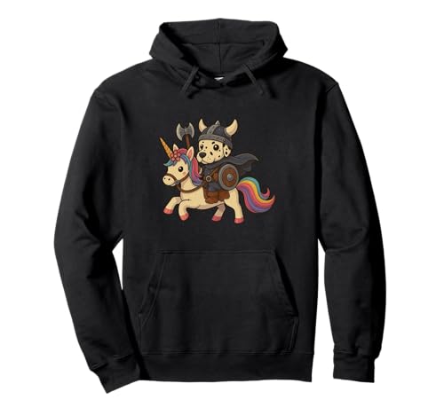 Wikinger Dalmatiner reitet EIN Einhorn Jungen Mädchen Männer Frauen Kinder Pullover Hoodie von Viking Dalmatian Riding A Unicorn Rainbow Shop