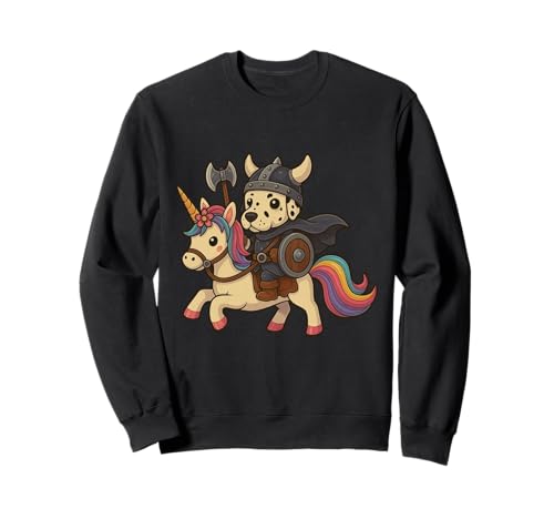 Wikinger Dalmatiner reitet EIN Einhorn Jungen Mädchen Männer Frauen Kinder Sweatshirt von Viking Dalmatian Riding A Unicorn Rainbow Shop