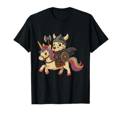 Wikinger Dalmatiner reitet EIN Einhorn Jungen Mädchen Männer Frauen Kinder T-Shirt von Viking Dalmatian Riding A Unicorn Rainbow Shop