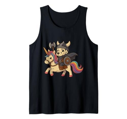 Wikinger Dalmatiner reitet EIN Einhorn Jungen Mädchen Männer Frauen Kinder Tank Top von Viking Dalmatian Riding A Unicorn Rainbow Shop