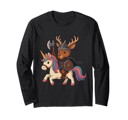 Wikinger Hirsch reitet EIN Einhorn Jungen Mädchen Männer Frauen Kinder Erwachsene Langarmshirt Wikinger Hirsch reitet EIN Einhorn Jungen Mädchen Männer Frauen Kinder Erwachsene Langarmshirt von Viking Deer Riding A Unicorn Rainbow Shop