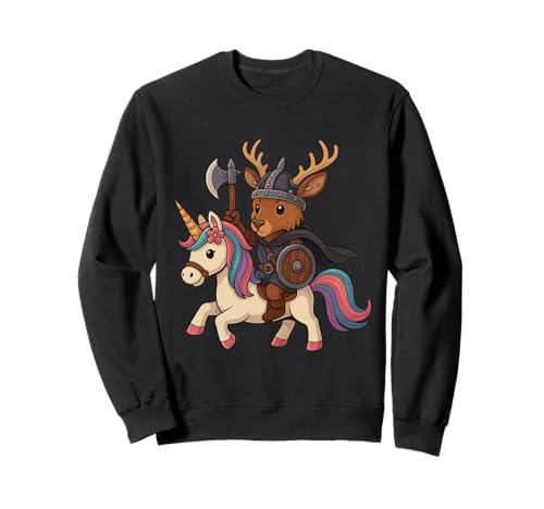 Wikinger Hirsch reitet EIN Einhorn Jungen Mädchen Männer Frauen Kinder Erwachsene Sweatshirt Wikinger Hirsch reitet EIN Einhorn Jungen Mädchen Männer Frauen Kinder Erwachsene Sweatshirt von Viking Deer Riding A Unicorn Rainbow Shop