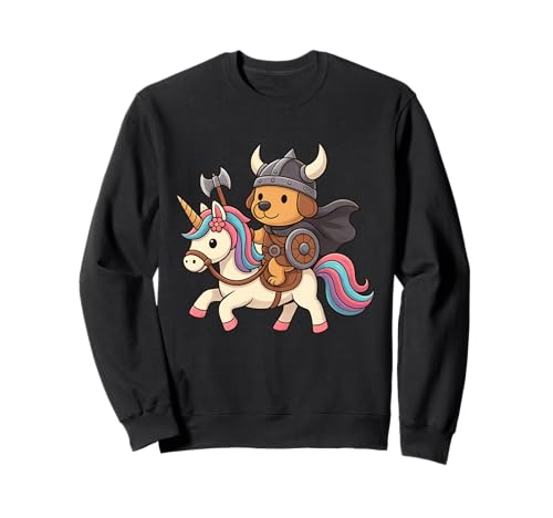 Wikinger Hund reitet EIN Einhorn Jungen Mädchen Männer Frauen Kinder Erwachsene Sweatshirt von Viking Dog Riding A Unicorn Rainbow Shop