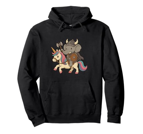 Wikinger Elefant reitet EIN Einhorn Jungen Mädchen Männer Frauen Kinder Pullover Hoodie von Viking Elephant Riding A Unicorn Rainbow Shop