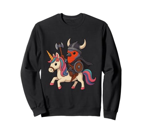 Wikinger Finken reitet EIN Einhorn Jungen Mädchen Männer Frauen Kinder Sweatshirt von Viking Finch Riding A Unicorn Rainbow Shop