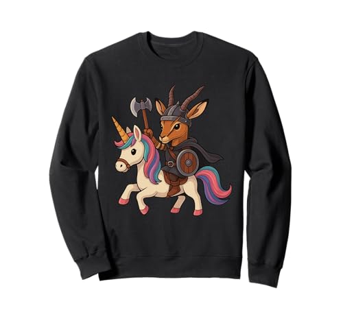 Wikinger Gazelle reitet EIN Einhorn Jungen Mädchen Männer Frauen Kinder Sweatshirt von Viking Gazelle Riding A Unicorn Rainbow Shop