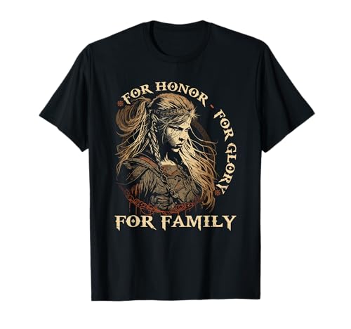 Wikinger Frauen, Honor Glory Family, Viking Damen Schildmaid T-Shirt Wikinger Frauen, Honor Glory Family, Viking Damen Schildmaid T-Shirt von Viking Geschenke Wikinger Kleidung Herren & Frauen