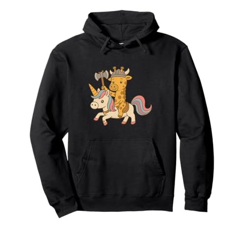 Wikinger Giraffe reitet EIN Einhorn Jungen Mädchen Männer Frauen Kinder Pullover Hoodie von Viking Giraffe Riding A Unicorn Rainbow Shop