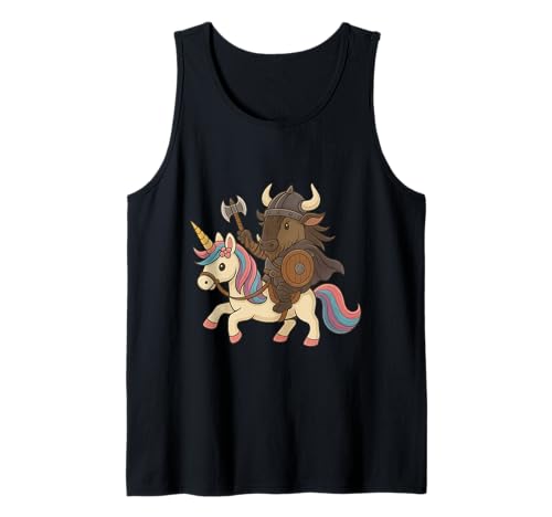 Wikinger GNU Reiten Einhorn, Jungen, Mädchen, Männer, Frauen, Kinder, Erwachsene Tank Top von Viking Gnu Riding A Unicorn Rainbow Shop