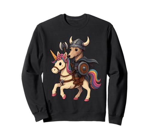 Wikinger Windhund reitet EIN Einhorn Jungen Mädchen Männer Frauen Kinder Sweatshirt von Viking Greyhound Riding A Unicorn Rainbow Shop