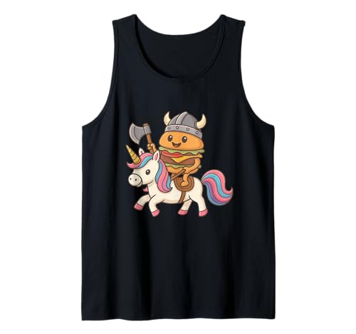 Wikinger Hamburger reitet EIN Einhorn Jungen Mädchen Männer Frauen Kinder Tank Top von Viking Hamburger Riding A Unicorn Rainbow Shop