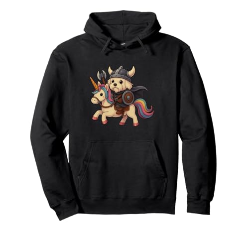 Wikinger Malteser reitet EIN Einhorn Jungen Mädchen Männer Frauen Kinder Pullover Hoodie von Viking Maltese Riding A Unicorn Rainbow Shop