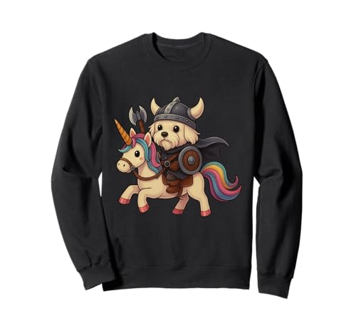 Wikinger Malteser reitet EIN Einhorn Jungen Mädchen Männer Frauen Kinder Sweatshirt von Viking Maltese Riding A Unicorn Rainbow Shop