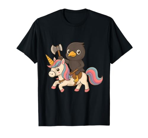 Viking Mynah Bird Riding A Unicorn Jungen Mädchen Herren Damen Kinder T-Shirt von Viking Mynah Bird Riding A Unicorn Rainbow Shop