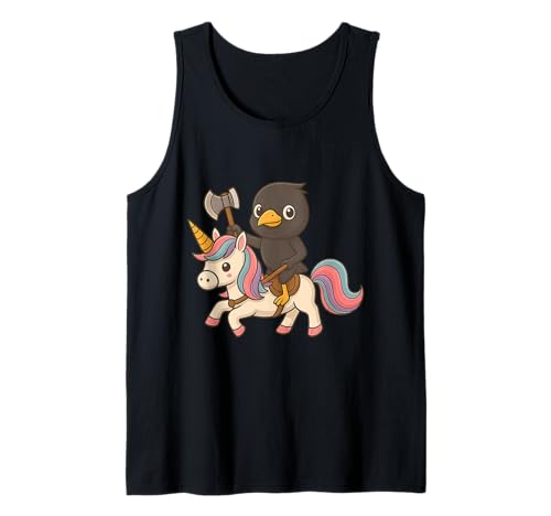 Viking Mynah Bird Riding A Unicorn Jungen Mädchen Herren Damen Kinder Tank Top von Viking Mynah Bird Riding A Unicorn Rainbow Shop