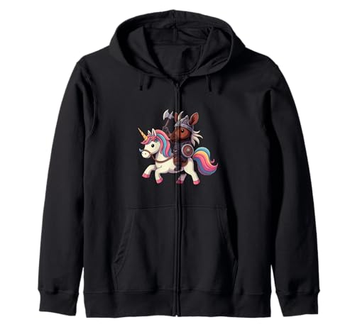 Wikinger Okapi reitet EIN Einhorn Jungen Mädchen Männer Frauen Kinder Kapuzenjacke von Viking Okapi Riding A Unicorn Rainbow Shop
