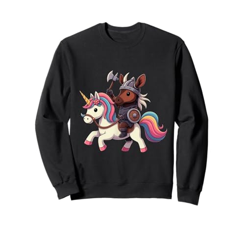 Wikinger Okapi reitet EIN Einhorn Jungen Mädchen Männer Frauen Kinder Sweatshirt von Viking Okapi Riding A Unicorn Rainbow Shop