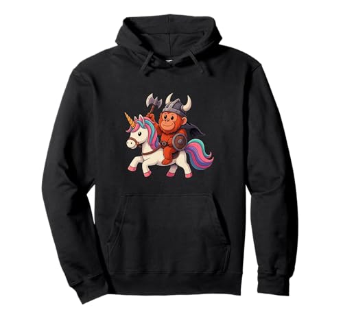 Wikinger Orang-Utan reitet EIN Einhorn Jungen Mädchen Männer Frauen Kinder Pullover Hoodie von Viking Orangutan Riding A Unicorn Rainbow Shop