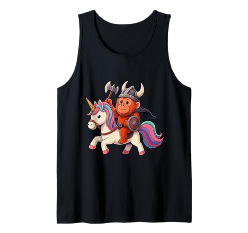 Wikinger Orang-Utan reitet EIN Einhorn Jungen Mädchen Männer Frauen Kinder Tank Top von Viking Orangutan Riding A Unicorn Rainbow Shop