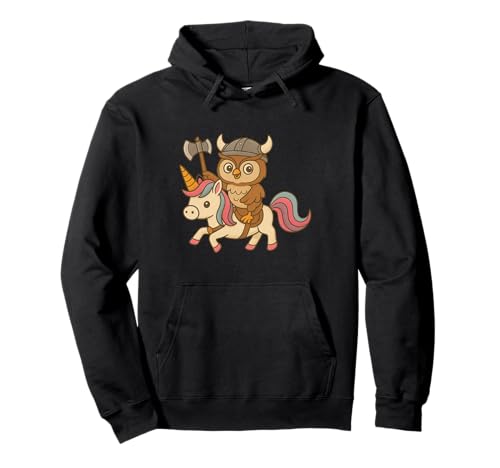 Wikingereule reitet EIN Einhorn Jungen Mädchen Männer Frauen Kinder Erwachsene Pullover Hoodie von Viking Owl Riding A Unicorn Rainbow Shop