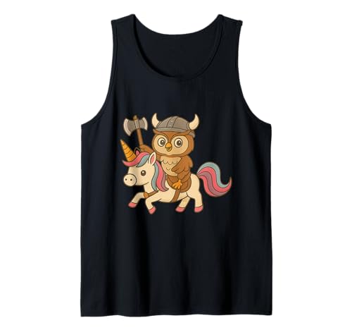 Wikingereule reitet EIN Einhorn Jungen Mädchen Männer Frauen Kinder Erwachsene Tank Top von Viking Owl Riding A Unicorn Rainbow Shop