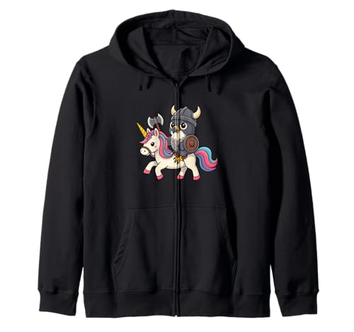 Wikinger Wanderfalke reitet EIN Einhorn Junge Mädchen Frauen Kind Kapuzenjacke von Viking Peregrine Falcon Riding A Unicorn Rainbow