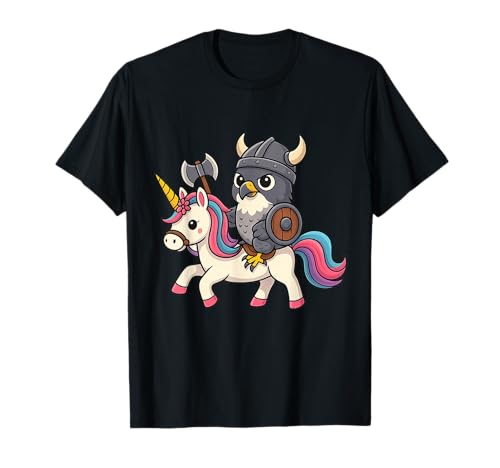 Wikinger Wanderfalke reitet EIN Einhorn Junge Mädchen Frauen Kind T-Shirt von Viking Peregrine Falcon Riding A Unicorn Rainbow