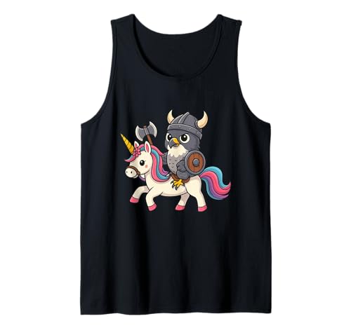 Wikinger Wanderfalke reitet EIN Einhorn Junge Mädchen Frauen Kind Tank Top von Viking Peregrine Falcon Riding A Unicorn Rainbow