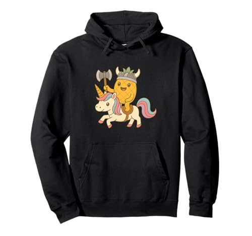 Wikinger Ananas reitet EIN Einhorn Jungen Mädchen Männer Frauen Kinder Pullover Hoodie von Viking Pineapple Riding A Unicorn Rainbow Shop